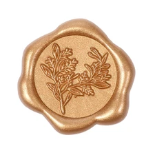 50 Pcs Eucalyptus Wax Seal Stickers, Self-Adhesive Gold Rosemary Waxing Seal Sti