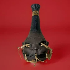Deadhead Rum Empty Bottle Tall Shrunken Head Tiki Bar Decanter Discontinued