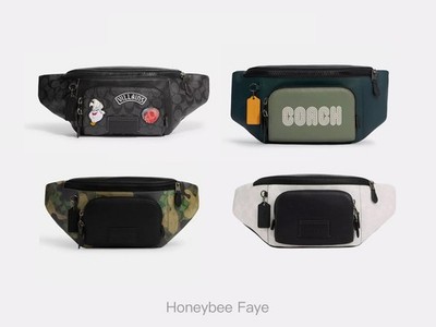 NWT Coach Men's Track Belt Bag In Colorblock Signature Canvas