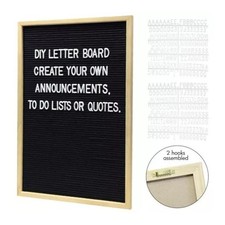 45cm Felt Letter Board 294pc Wooden Frame Changeable Message Sign Black Felt Kit