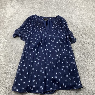 Halogen V-Neck Cap Sleeve Blouse Womens XS Blue