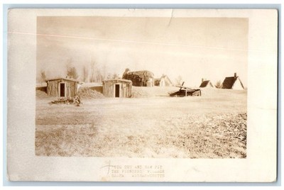 c1920's Dug Out Saw Pit Pioneers Village Salem MA RPPC Unposted Photo Postcard