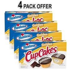 Hostess Cupcakes, Frosted Golden Snack Cakes, 12.7 oz Box 8 Count 4 Pack