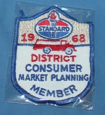 Vintage Standard Oil 1968 District Consumer Market Planning Member Patch