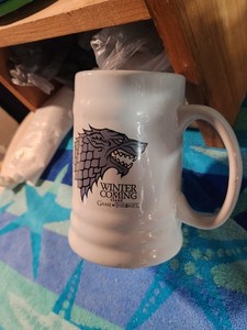 Game of Thrones Winter Is Coming Stark Direwolf White Ceramic Mug