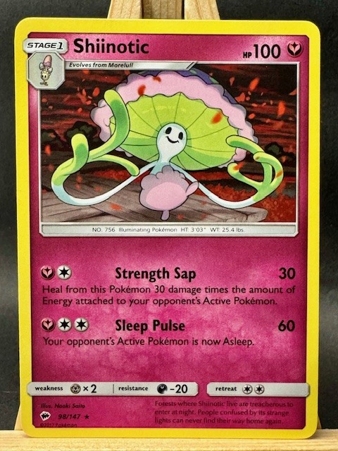 Shiinotic Rare Pokemon Trading Card Game SM - Burning Shadows 98/147 NM
