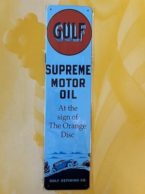 Gulf Supreme Motor Oil Vintage Metal Sign Reproduction