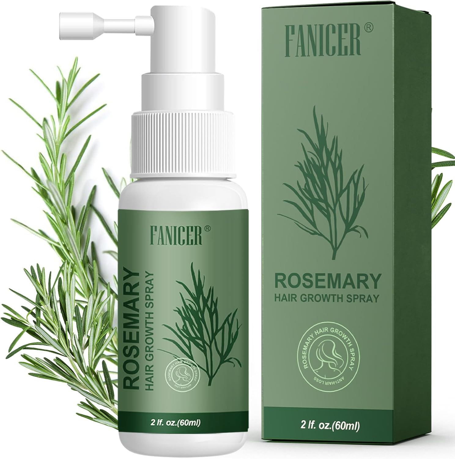 60Ml Olio Capelli,Crescita Capelli Rosmarino,Hair Root Serum, Ricrescita Capelli