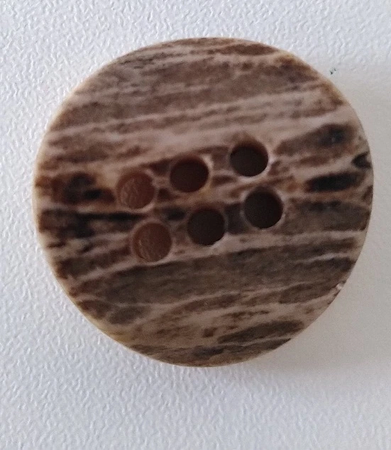 8 echte Hirschhornknöpfe 6 Loch Knöpfe Braun 25 mm Trachtenknöpfe Jackenknöpfe - Bild 3 von 4