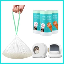 60 Count Thick Self-Cleaning Cat Litter Box Liners Bag Fit For MW-SC01/MW-SC0...