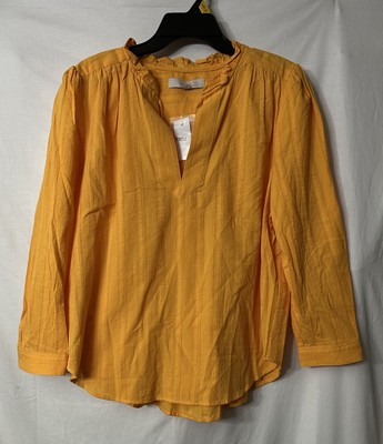 NWT Ann Taylor LOFT Womens Long Sleeve Pullover Top Blouse Shirt Size Large