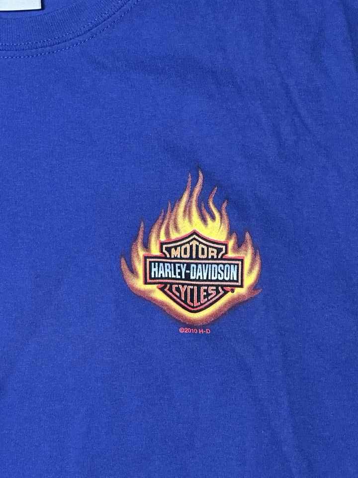 Camiseta Y2K Harley Davidson Logo Llama Orlando Florida EE. UU. Talla L Doble Cara Foto 2 de 4