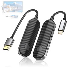 Wireless HDMI USBC Transmitter and Receiver Kit | Compatible with iPhone 15-17