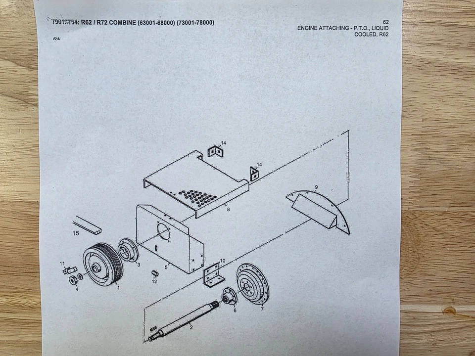Combinación Allis Chalmers Gleaner 71356026 Buje R62 R72 Foto 3 de 3