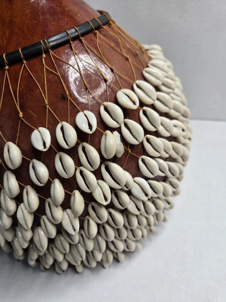 Shekere Percussion Shaker Gourd Cowry Large Traditional African Hand Instrument - Image 4 of 4
