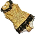 Vtg 60s circus costume pinup showgirl dance rave festival leotard gold fringe OS
