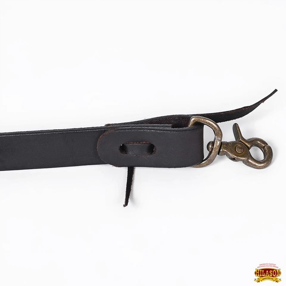 Riendas divididas de caballo de cuero genuino occidental Hilason marrón oscuro 1 pulgada x 8 pies| Foto 3 de 3