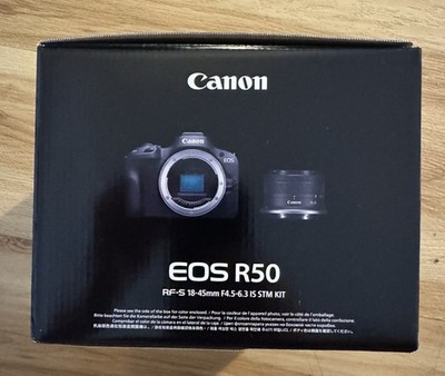 C anon EOS R50 Mirrorless Camera RF-S18-45mm F4.5-6.3 is STM Lens Kit White NEW