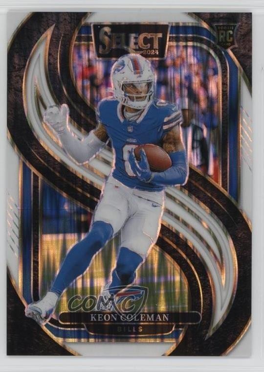 2024 Panini Select Premier Level White Shock Prizm /199 Keon Coleman #153 0h6w