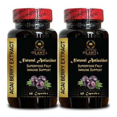 Acai Berry Superfood Formula for Daily Vitality & Antioxidant Support 2 Bottles