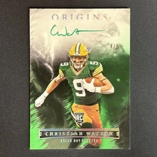 2022 Origins CHRISTIAN WATSON Rookie On-Card Auto RC GREEN /5 #RAU-CWA Packers