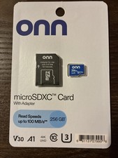 NEW - ONN 256GB microSDXC Flash SD Memory Card & Adapter - 100006050