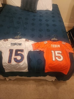 2 Denver Broncos Tim Tebow #15 Jerseys Orange & A White Youth Size Medium 12-14