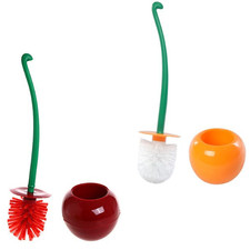 Cherry Toilet Brush Holder Set Creative Red Fruit Shape WC Cleaning Bathroom Art