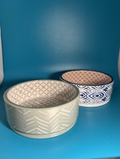 Whisker City Ceramic Dog/Cat Bowls, Lot Of 2, Dishwasher, Microwave Safe