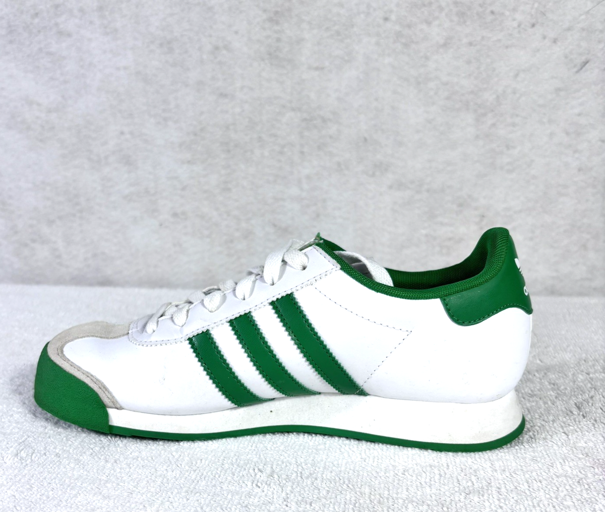 Adidas Samoa White Green Leather Suede G21257 Youth Size 5 | eBay