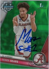 Mark Sears Signed 2023-24 Bowman U Chrome Green Sapphire Rookie Card Alabama /99