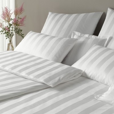 elegante Mako-Satin Bettwäsche 'Noblesse' 135 x 200 cm Weiß - 22450135200