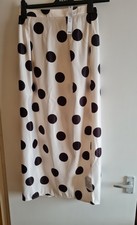 White Black Spotty Maxi Skirt Size 10