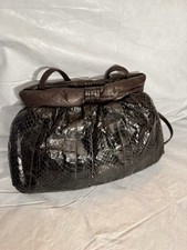 Apeers Vintage Black Snakeskin Leather Shoulder Bag Retro Purse