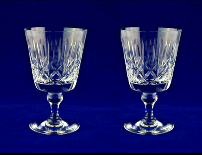 2 THOMAS WEBB Kristall KINGSWINFORD Weinglas Kelch EINGESTELLT 11cm GRATIS P&P