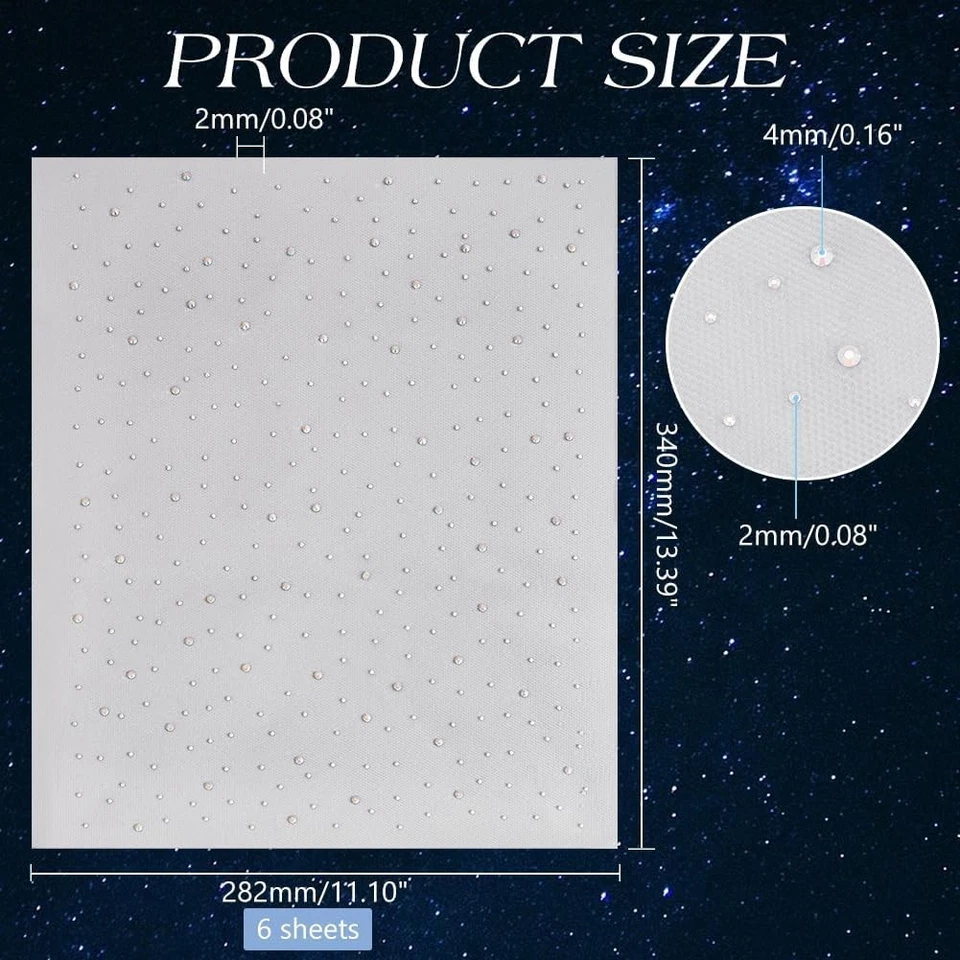 6 Sheets Iron on Crystal Transfers Applique Hot Melt Patches AB Color Glitter... - Image 4 of 4