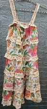 New Farm Rio Off White Macaw Bloom Sleeveless Midi Dress Multicolor US Size XL