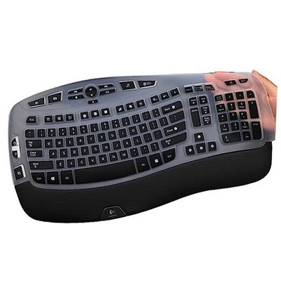 Keyboard Cover for Logitech K350 MK570 MK550 Wireless Wave Keyboard, Black