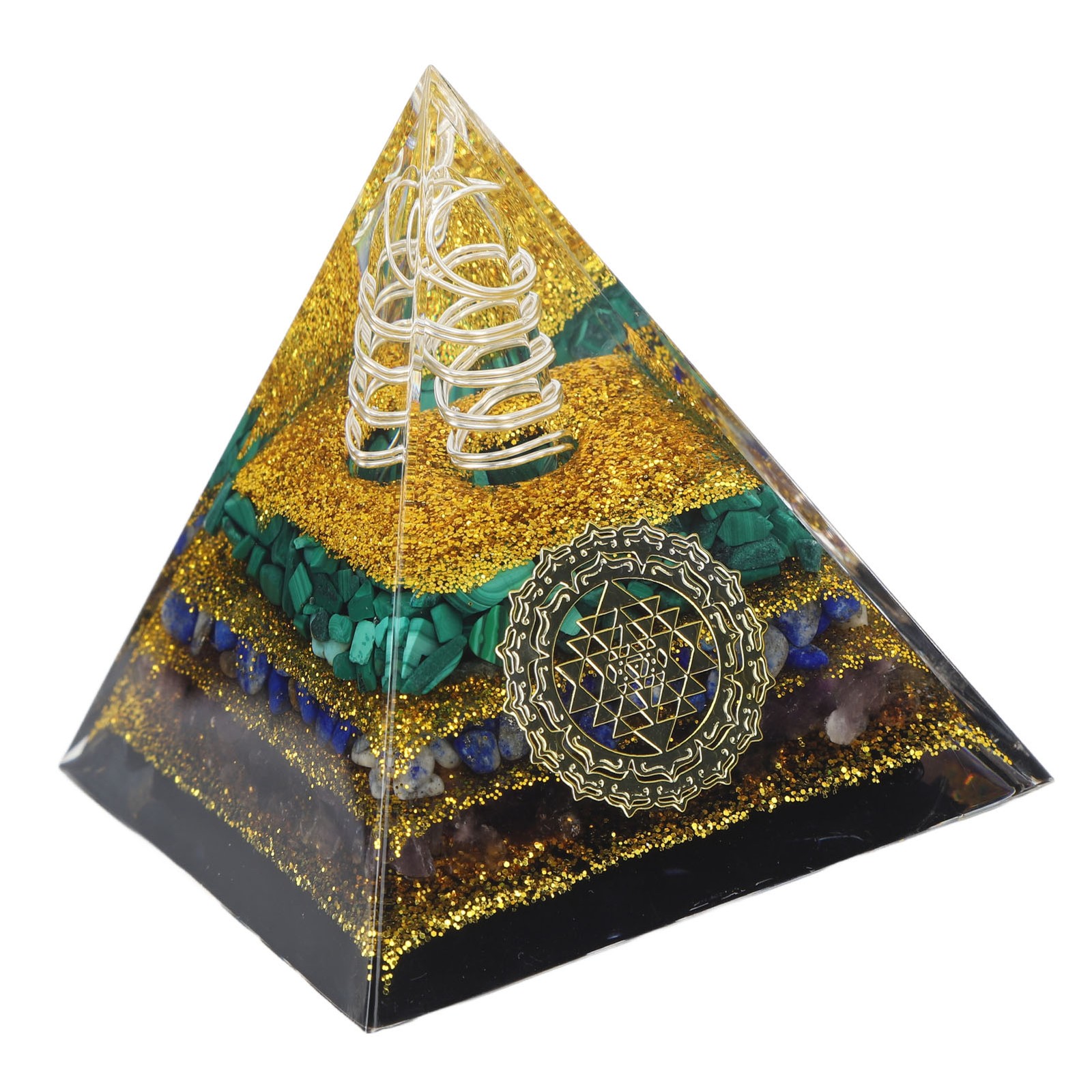 NEW Crystal Gravel 6cm Pyramid Table Ornament (YB04-6cm)