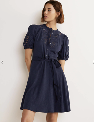 Boden Navy Blue Embroidered Jersey Shirt Dress Size Us 10R 10 Eyelet Puff Sleeve | eBay Boden Navy Blue Embroidered Jersey Shirt Dress Size Us 10R 10 Eyelet Puff Sleeve | eBay