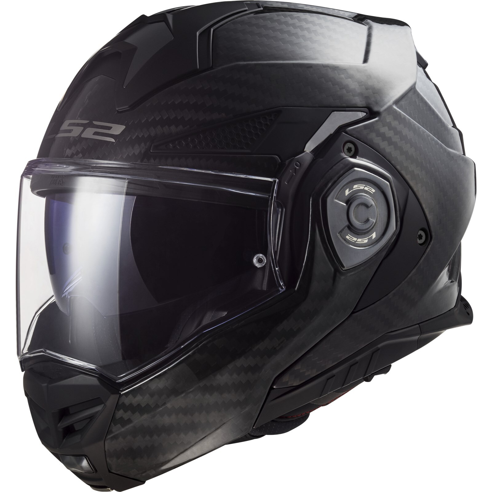 Motorcycle Helmet L - LS2 Advant X Carbon Solid FF901 Flip Helmet - Black