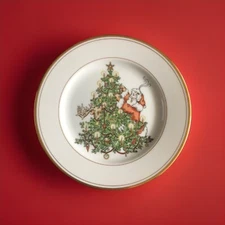 Fitz And Floyd —‘St Nicholas’ Plate Vintage! 1978 Gold Trim. Santa Christmas