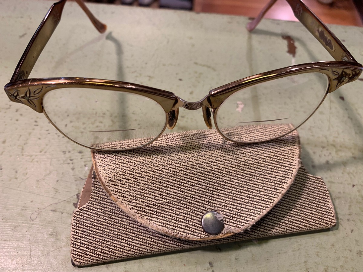 Artcraft Cat-Eye Eyeglasses Etched 1940-50's REDUCED!!