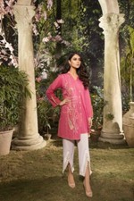 NWT GUL AHMED Size XL Embroidered Lawn Kurti Pakistani Designer Indian SAFINAZ