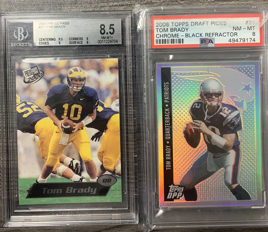 Tom Brady 2000 Press Pass Rookie Card BGS NM-MT+ 2006 Black