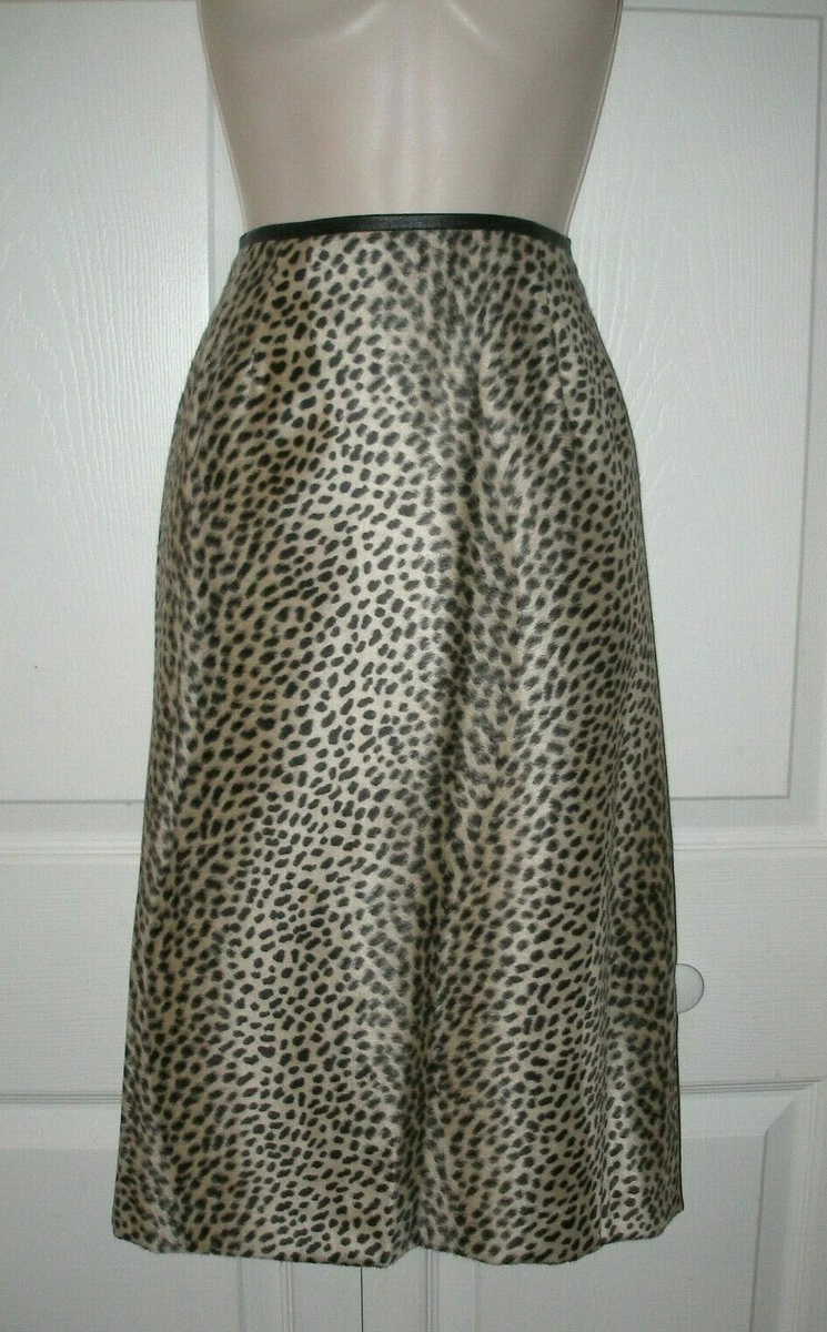 Leopard skirt knee online length