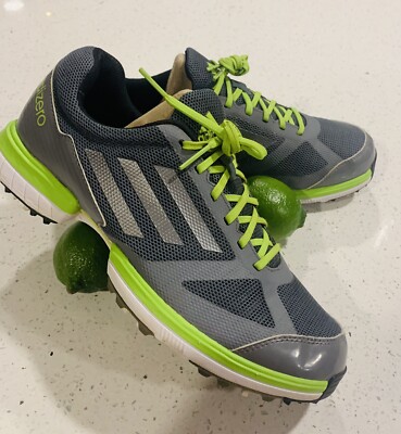 Vgood Adidas adizero mens sport II Golf Shoes Size US Lead/Lime/Gray Nice 