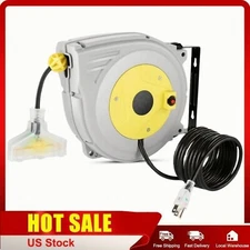65/50/3FT Auto Retractable Extension Cord Reel 14/16AWG Outdoor Electrical Cord