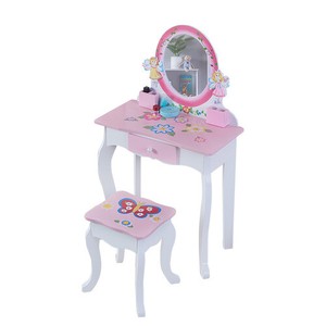Wodeny Kids Vanity Table Set Girls Dressing Table Stool W Mirror Drawer Ebay