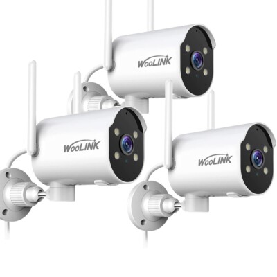 3PK Camera Security Wireless Outdoor 2K WiFi Video Surverllance Camera System